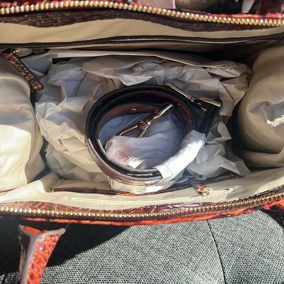 Brahmin Pecan Croc-Embossed Satchel - Picture 12 of 12